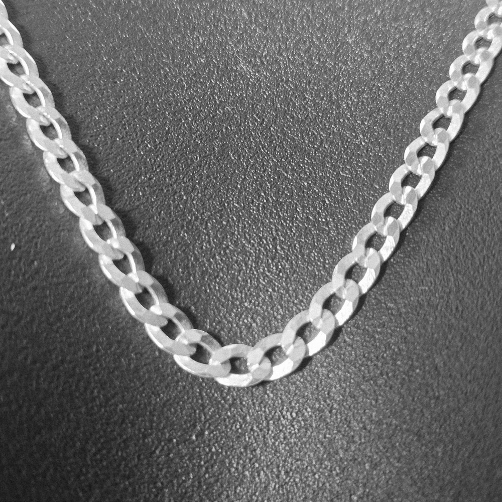 P.LUX BSI Cuban Link Curb Chain Necklace 24" Silver 925 Italy 4mm 9 grams